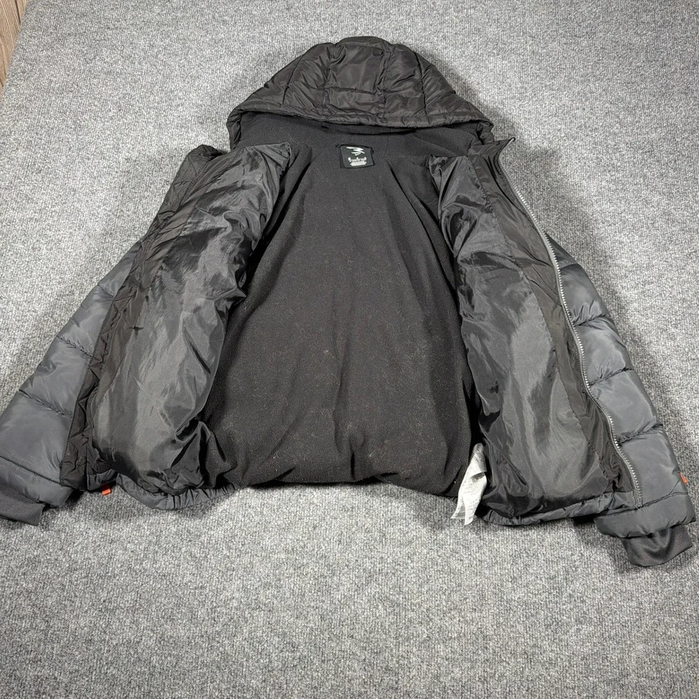 Nike 3Brand Puffer Jacket Kids Large‎ Black Orange Russell Wilson Hooded